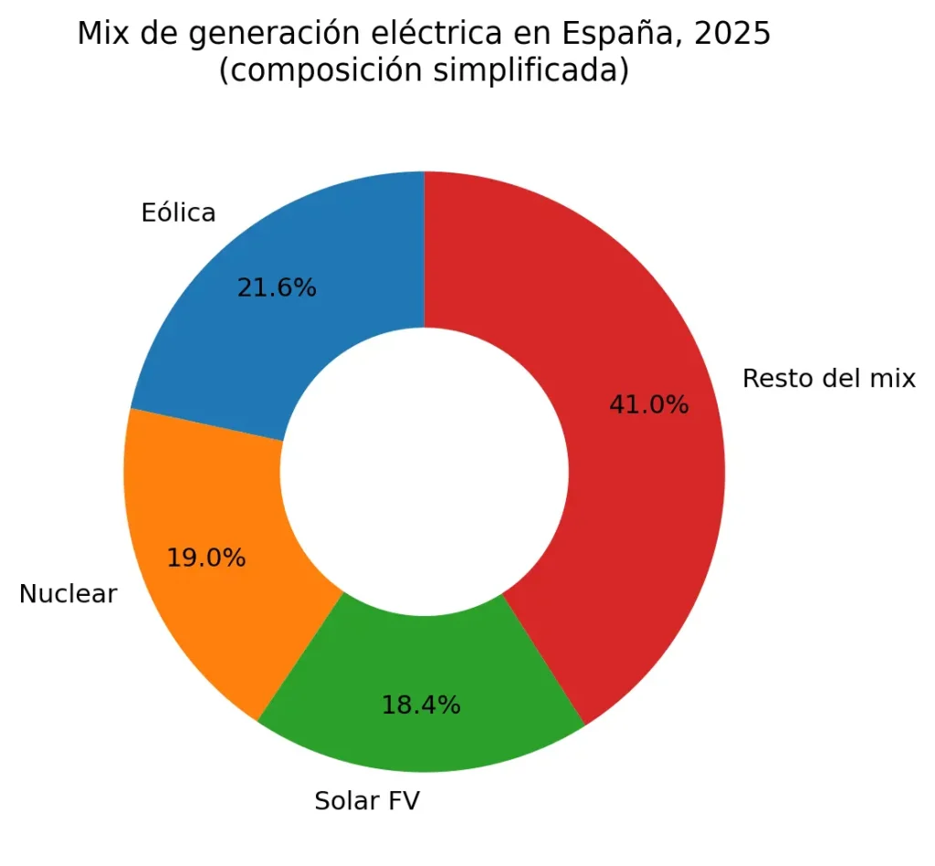 mix generacion eléctrica en España 2025