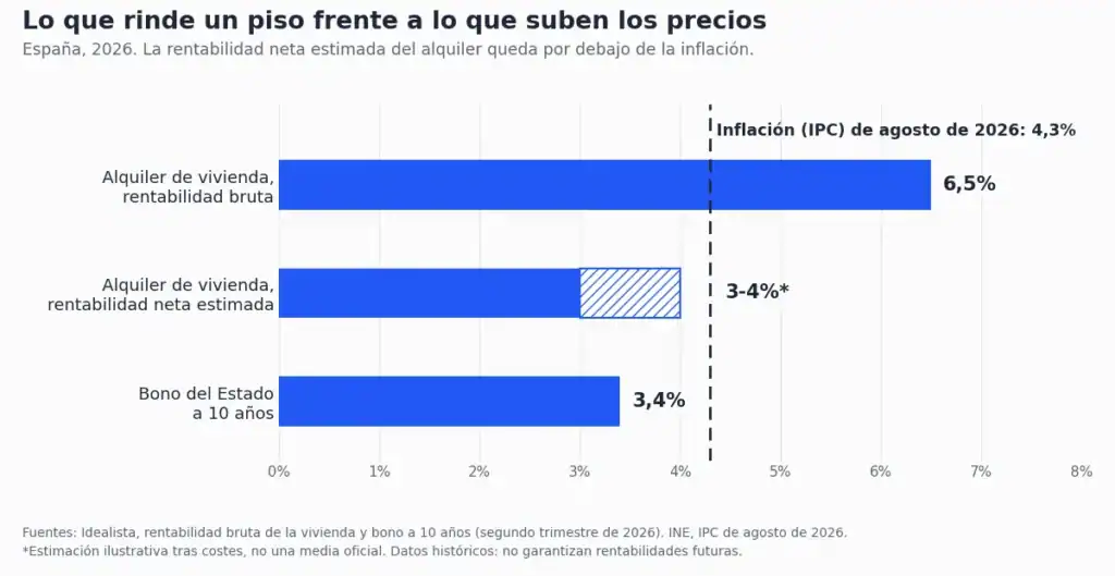 grafico rentabilidad alquiler vs inflación 2026